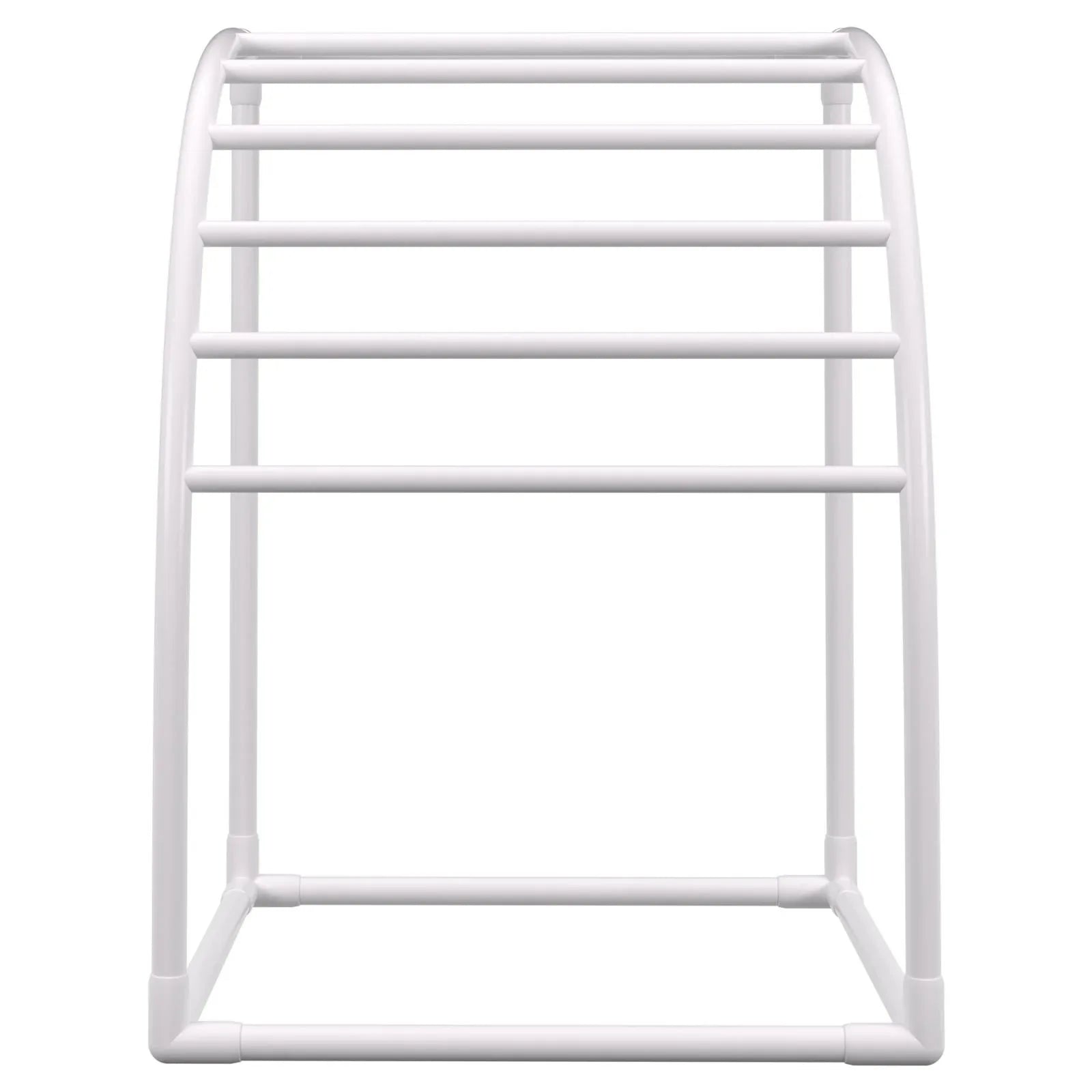 VEVOR Outdoor Towel Rack Pool Towel Rack 7 Bar Curved White Freestanding Patio - Mekamart Australia