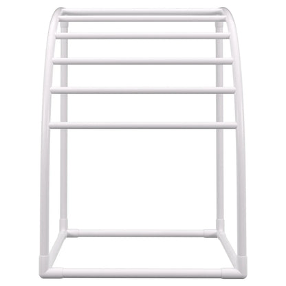 VEVOR Outdoor Towel Rack Pool Towel Rack 7 Bar Curved White Freestanding Patio - Mekamart Australia