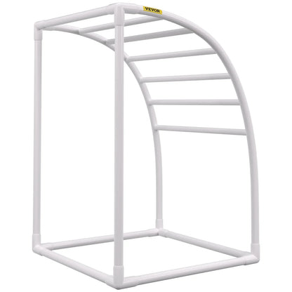 VEVOR Outdoor Towel Rack Pool Towel Rack 7 Bar Curved White Freestanding Patio - Mekamart Australia