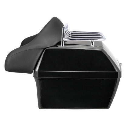 Motorcycle Top Case, Universal Durable PP Material Motorbike Tail Box with Reflective Panel, 48L Waterproof Detachable Motorcycle Top Box with Multi-Hole Base, Fit for 99% of Motorcycle Frames