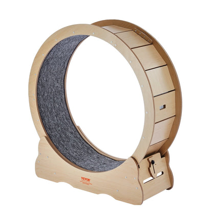 Cat Exercise Wheel, Large Cat Treadmill Wheel for Indoor Cats, 35.8 inch Cat Running Wheel with Detachable Carpet and Cat Teaser for Running/Walking/Training, Suitable for Most Cats