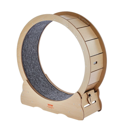 Cat Exercise Wheel, Large Cat Treadmill Wheel for Indoor Cats, 35.8 inch Cat Running Wheel with Detachable Carpet and Cat Teaser for Running/Walking/Training, Suitable for Most Cats