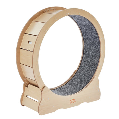 Cat Exercise Wheel, Large Cat Treadmill Wheel for Indoor Cats, 35.8 inch Cat Running Wheel with Detachable Carpet and Cat Teaser for Running/Walking/Training, Suitable for Most Cats
