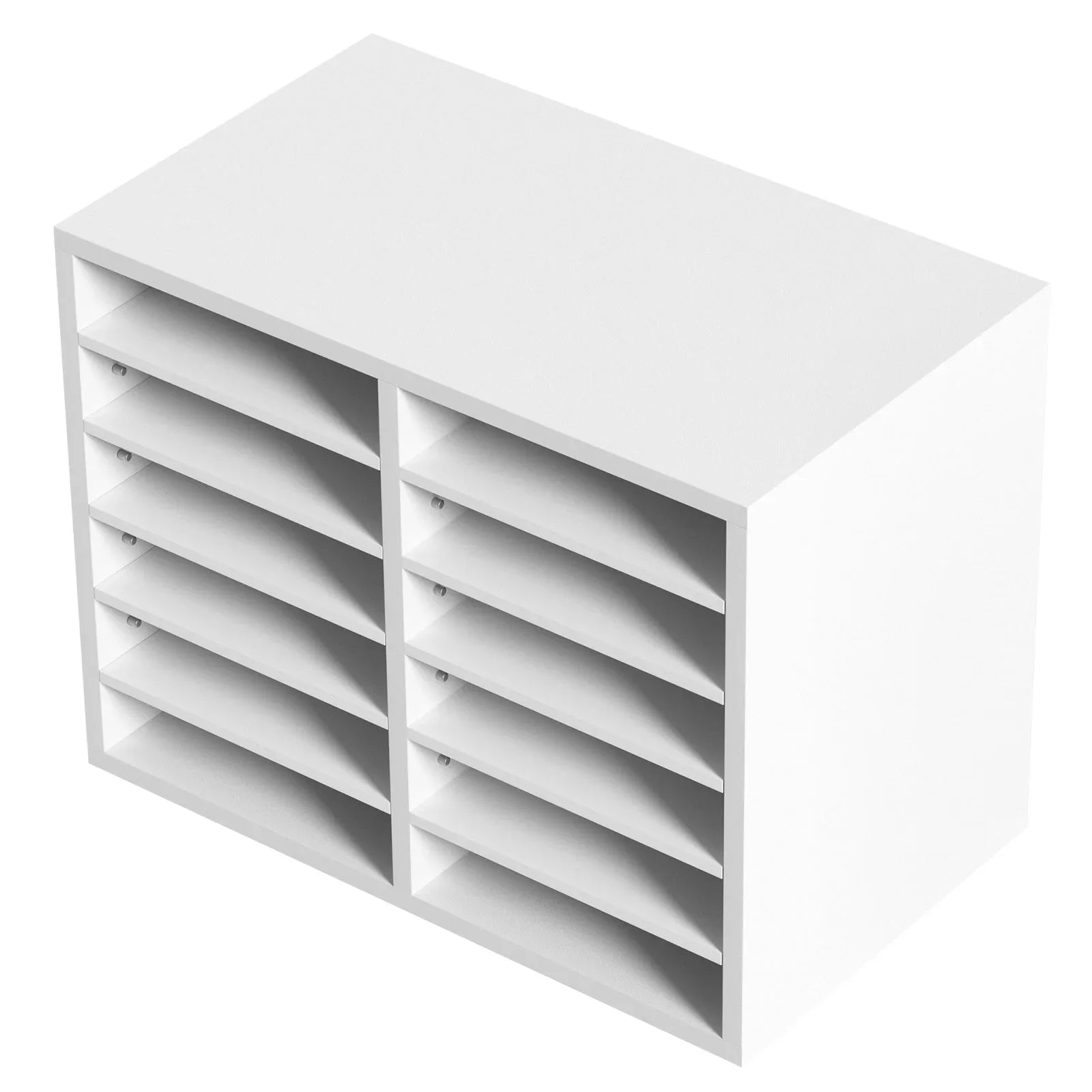 VEVOR Wood Literature Organizer Adjustable File Sorter 12 Compartments White - Mekamart Australia