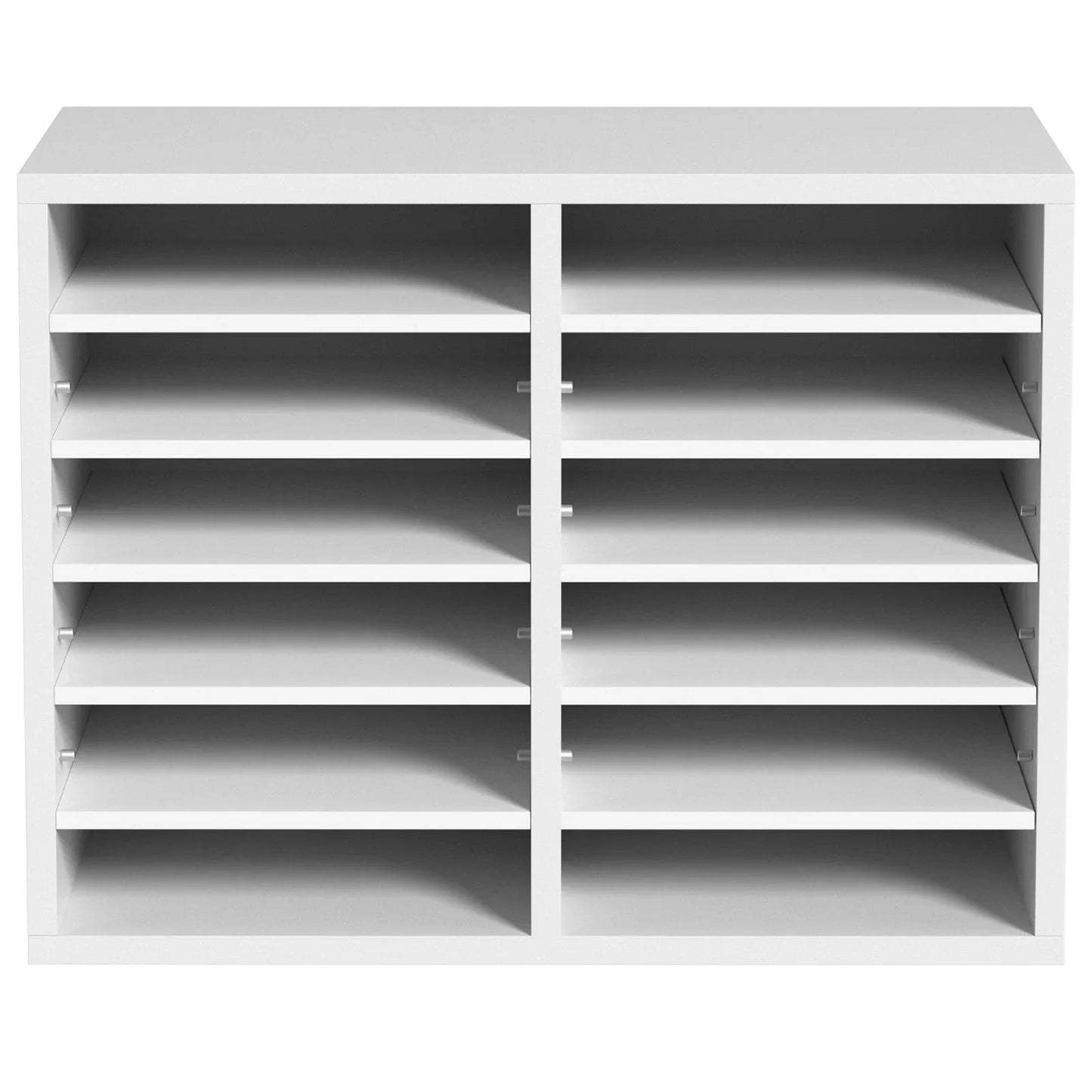 VEVOR Wood Literature Organizer Adjustable File Sorter 12 Compartments White - Mekamart Australia