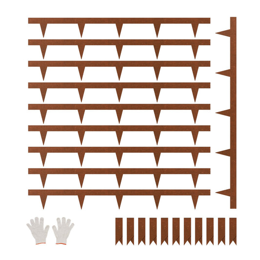 Steel Landscape Edging, 10 Packs 40 x 4.5 in Weather-Resistant & Pre-Rust Metal Landscape Edging, Bendable Garden Edging Border, Heavy Duty Lawn Edging, Flower Bed Yard Pathway Divider