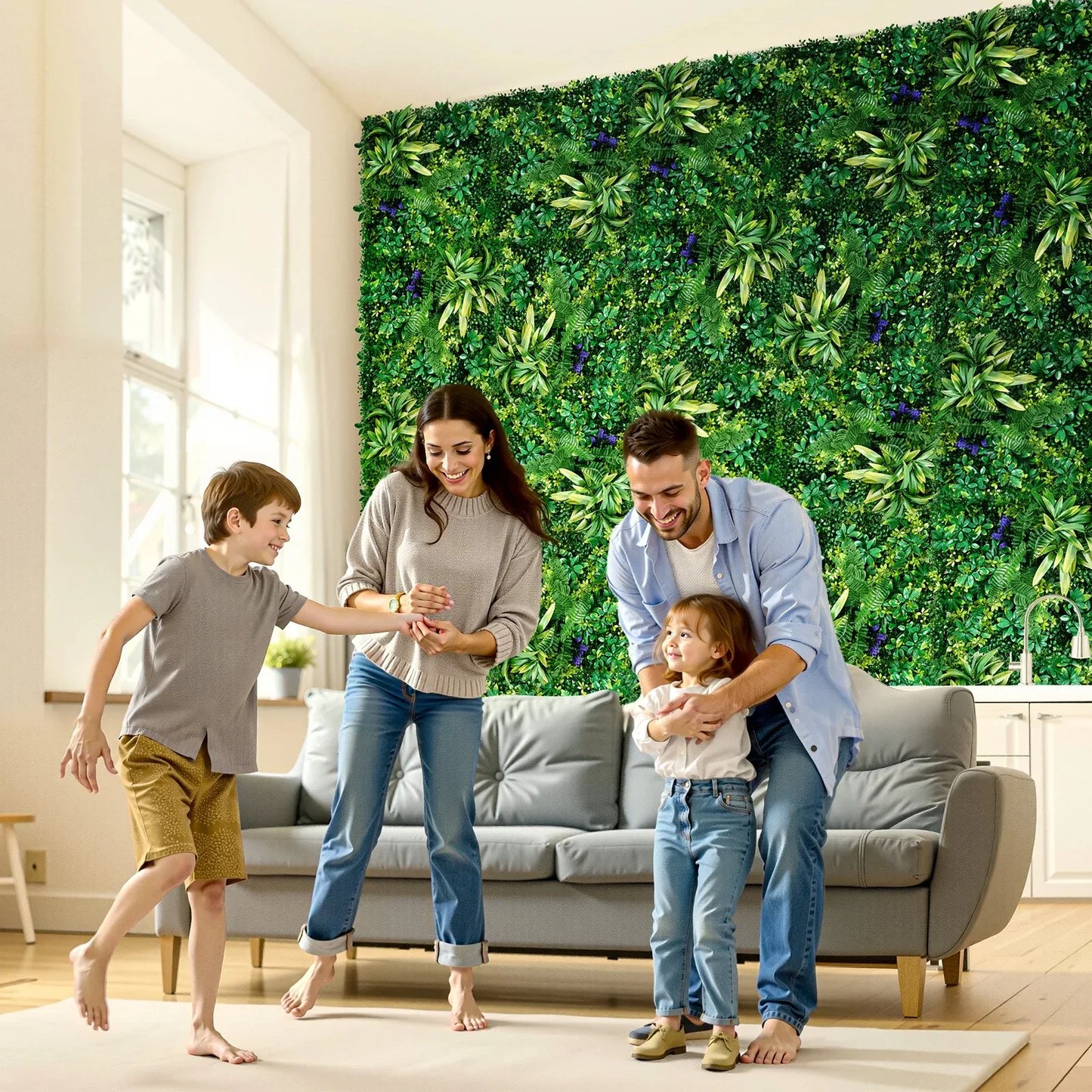 VEVOR Artificial Grass Wall Panels, 12 PCS 20 x 20 inch, 3D Combination Greenery Boxwood Panel for Indoor Outdoor Green Decor & Ivy Fence Covering, Privacy Backdrop Wall Hedge Screen for Garden - Mekamart Australia