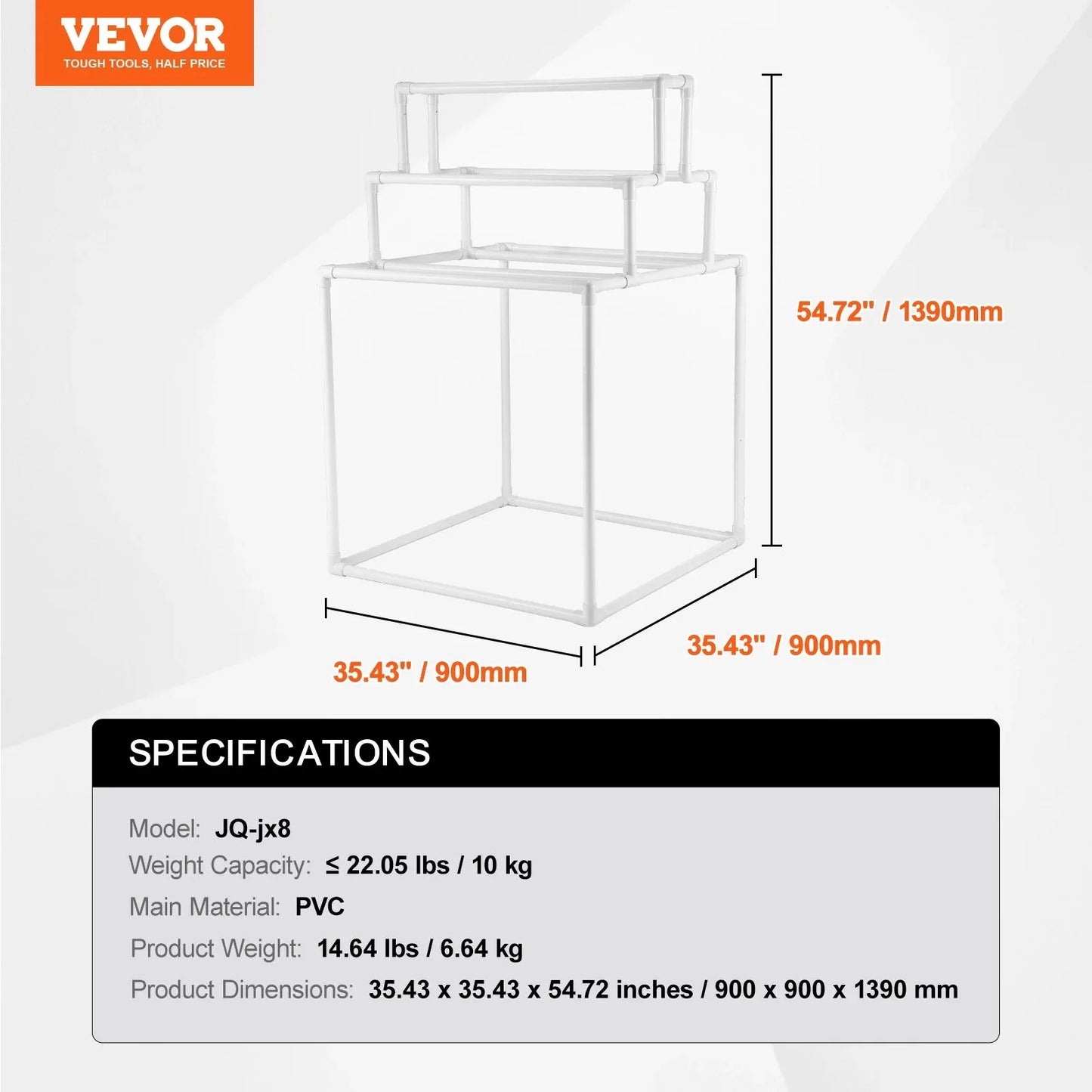 VEVOR Towel Rack 8-Bar Outdoor PVC Towel Holder for Poolside Spa Bathroom White - Mekamart Australia