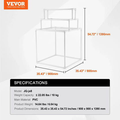 VEVOR Towel Rack 8-Bar Outdoor PVC Towel Holder for Poolside Spa Bathroom White - Mekamart Australia