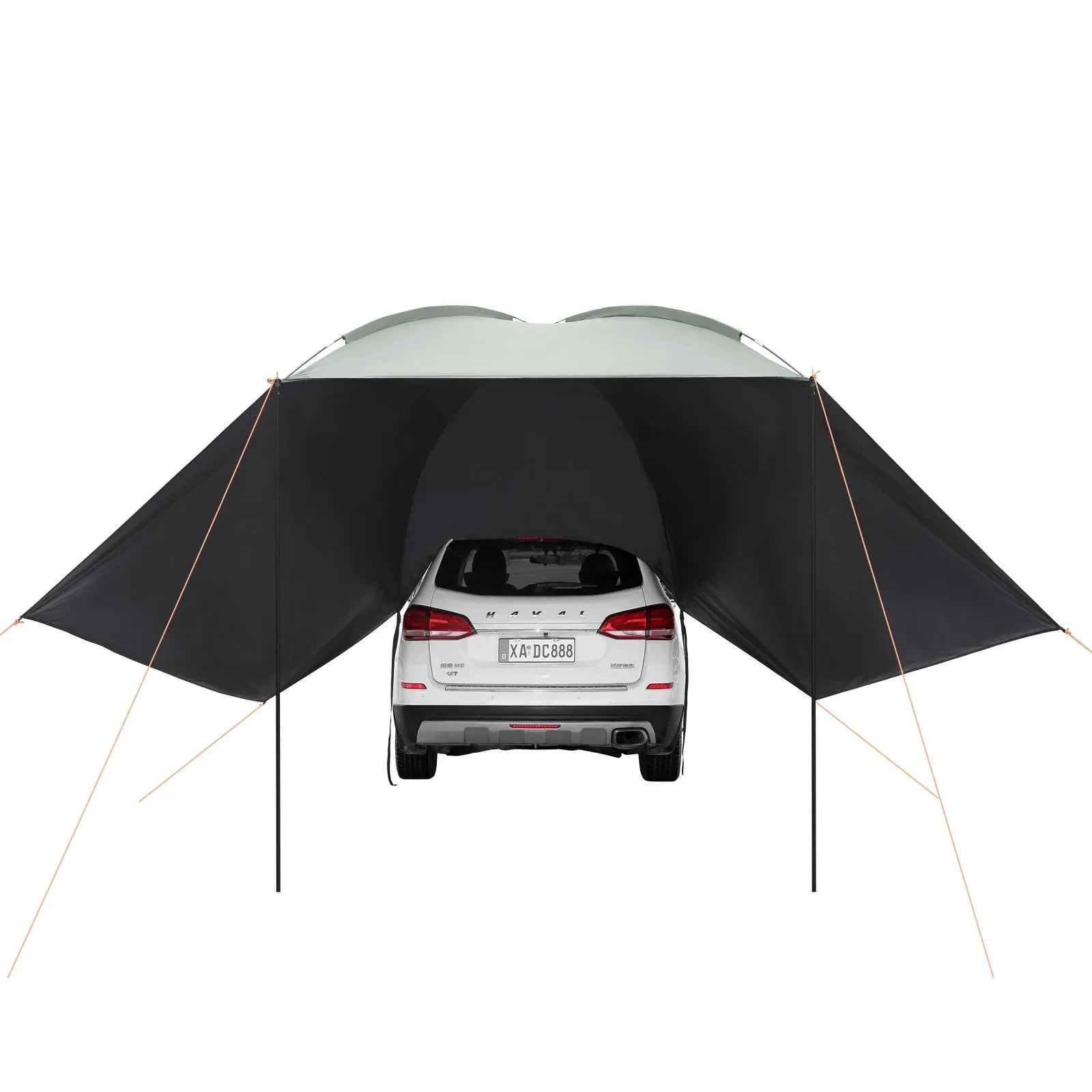 VEVOR Vehicle Awning, Large 10' x 7' Shade Coverage Car Side Awning, PU2000mm UV50+ Car Awning with Extended Side Canopies and Portable Storage Bag, Suitable for Truck, SUV, Van, Campers - Mekamart Australia