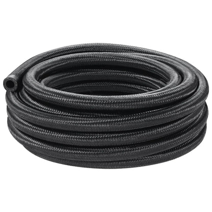 VEVOR 6AN Fuel Line Kit, 6.1 m Fuel Hose Kit, 0.86 cm Nylon Stainless Steel Braided Fuel Line Oil/Gas/Diesel Hose End Fitting Kit, with 12 PCS Swivel Fitting Adapter Kit, Black - Mekamart Australia