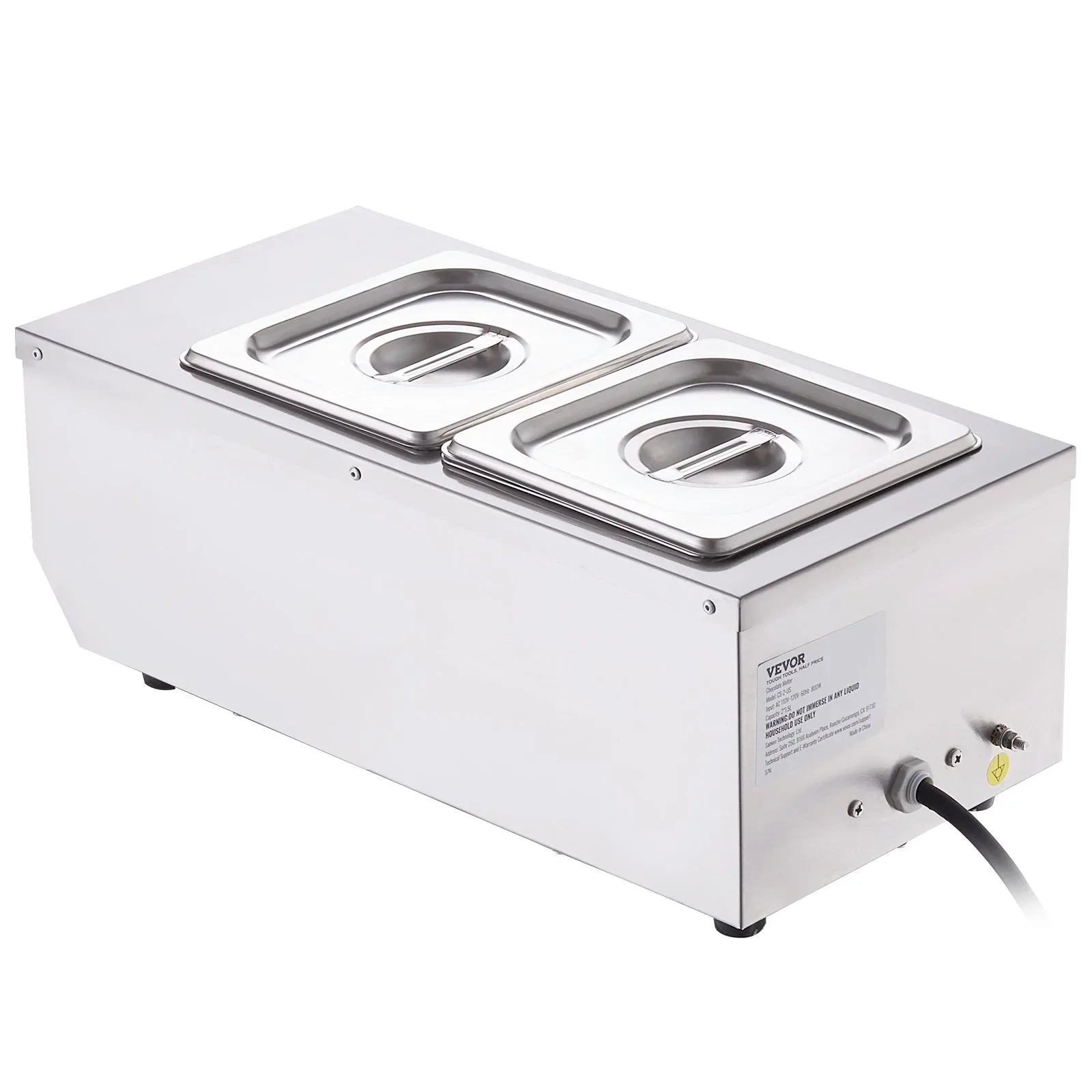 VEVOR Chocolate Tempering Machine, 2 Tanks Chocolate Melting Pot with TEMP Control, 800W Stainless Steel Electric Commercial Food Warmer For Chocolate/Milk/Cream Melting and Heating - Mekamart Australia