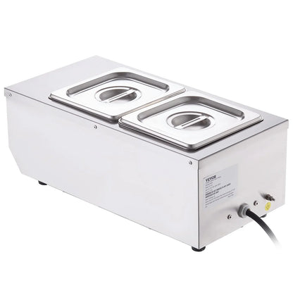 VEVOR Chocolate Tempering Machine, 2 Tanks Chocolate Melting Pot with TEMP Control, 800W Stainless Steel Electric Commercial Food Warmer For Chocolate/Milk/Cream Melting and Heating - Mekamart Australia