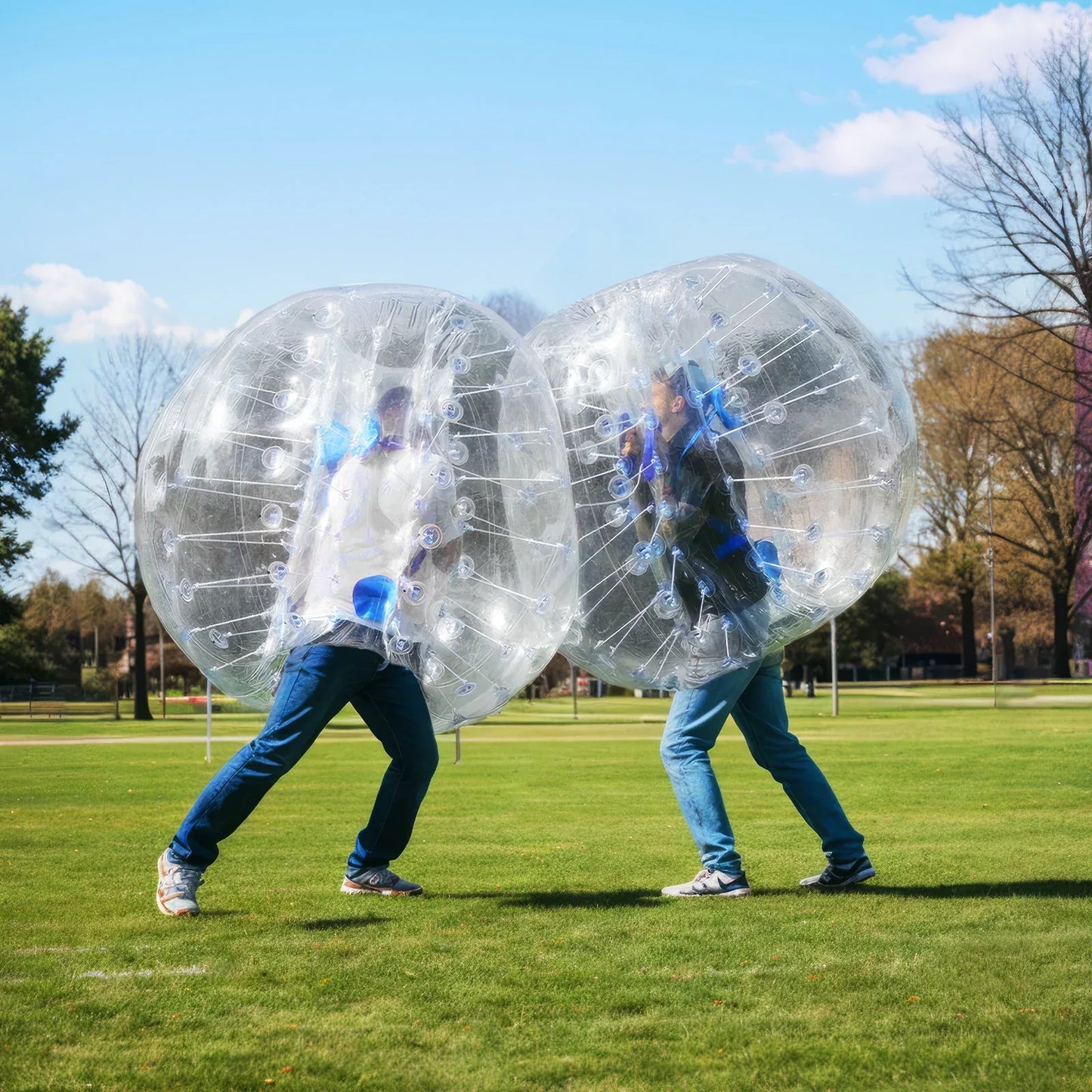 VEVOR Inflatable Bumper Balls 2-Pack, 4FT/1.2M Body Sumo Zorb Balls for Teen & Adult, 0.8mm Thick PVC Human Hamster Bubble Balls for Outdoor Team Gaming Play, Bumper Bopper Toys for Garden, Yard, Park - Mekamart Australia
