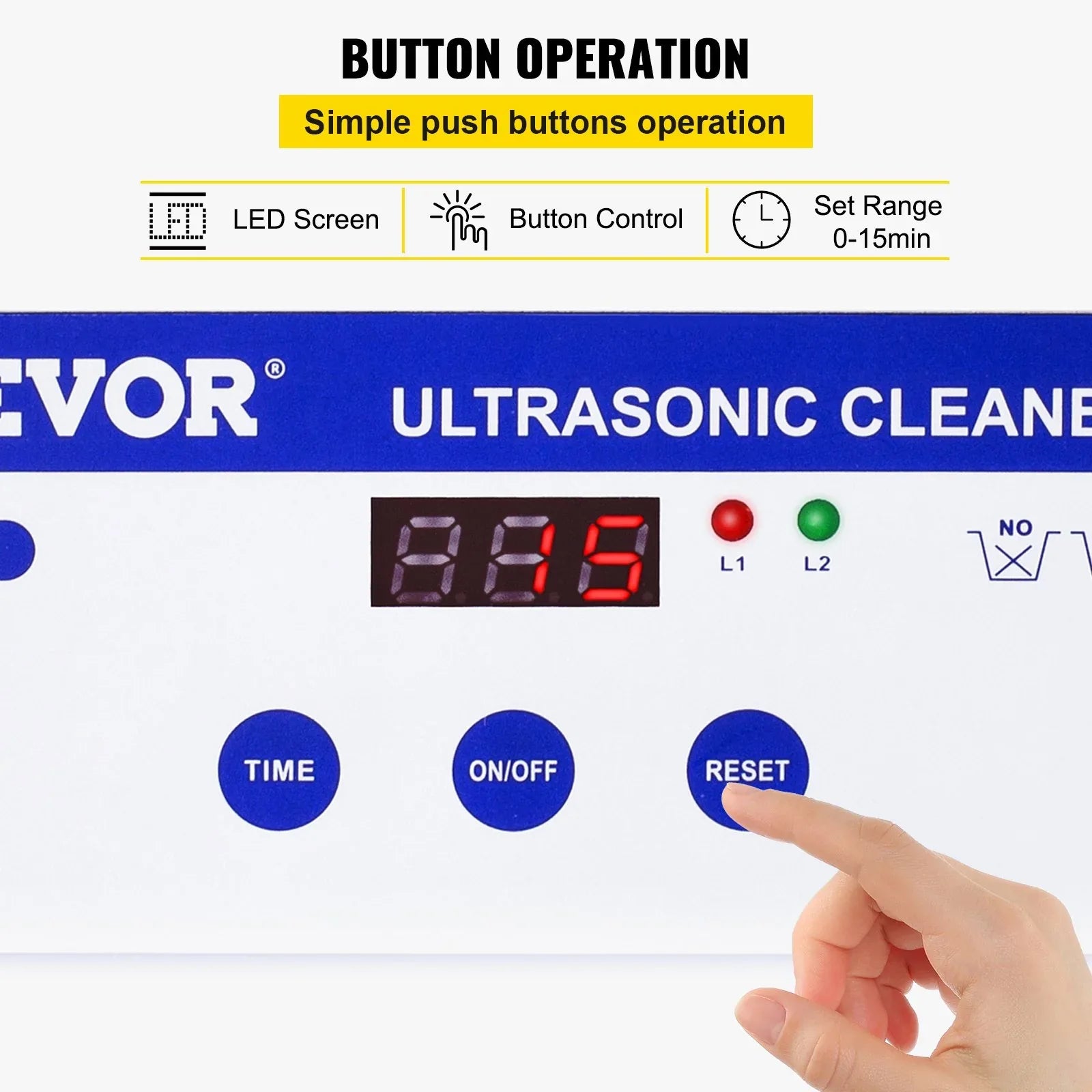 VEVOR 0.8L Professional Ultrasonic Cleaner 304 Stainless Steel Digital Lab Ultrasonic Cleaner with Timer for Jewelry Watch Glasses Circuit Board Dentures Small Parts Dental Instrument (0.8L) - Mekamart Australia