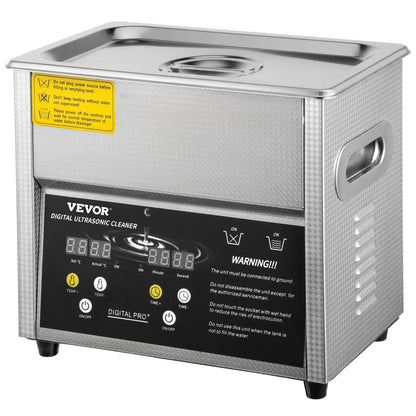 VEVOR Digital Ultrasonic Cleaner 3L Ultrasonic Cleaning Machine 220V 50kHz Sonic Cleaner Machine 304 Stainless Steel Ultrasonic Cleaner Machine with Heater and Timer for Cleaning Jewelry Glasses Watch - Mekamart Australia
