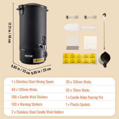 Wax Melter for Candle Making 10Liter Electric Pot Commercial or Home Use