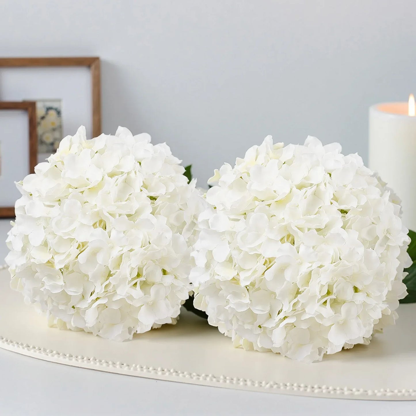 VEVOR Artificial Flowers, 105 pcs Real Looking White Silk Fake Hydrangea Bulk, White Faux Bridal Shower with Stems for DIY Wedding Bouquets, Home Centerpieces Arrangements, Party Tables Decorations - Mekamart Australia