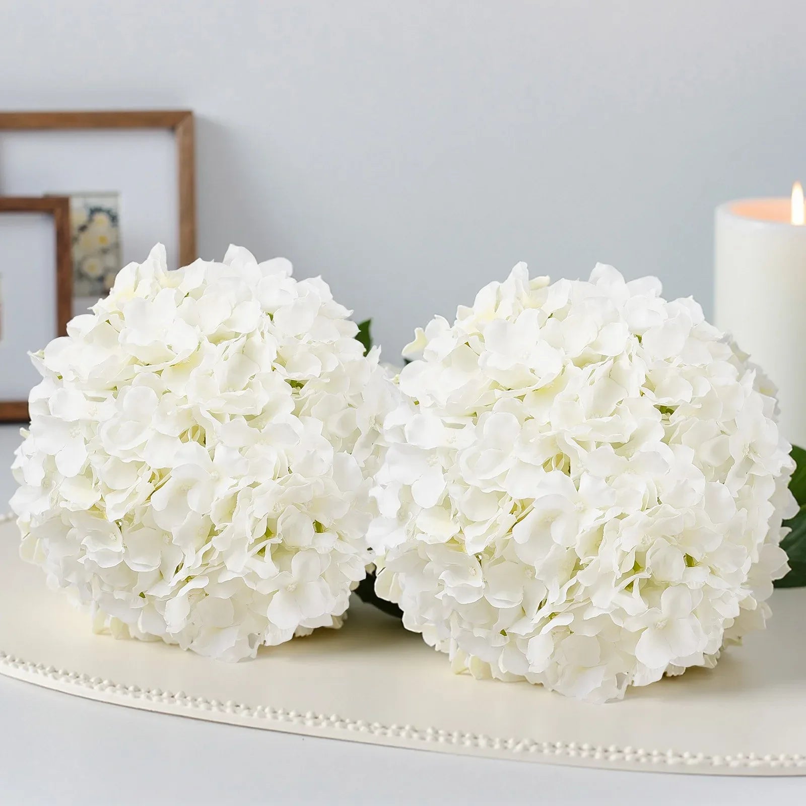 VEVOR Artificial Flowers, 105 pcs Real Looking White Silk Fake Hydrangea Bulk, White Faux Bridal Shower with Stems for DIY Wedding Bouquets, Home Centerpieces Arrangements, Party Tables Decorations - Mekamart Australia