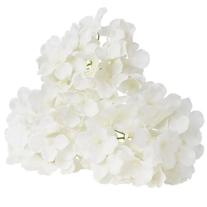 VEVOR Artificial Flowers, 105 pcs Real Looking White Silk Fake Hydrangea Bulk, White Faux Bridal Shower with Stems for DIY Wedding Bouquets, Home Centerpieces Arrangements, Party Tables Decorations - Mekamart Australia