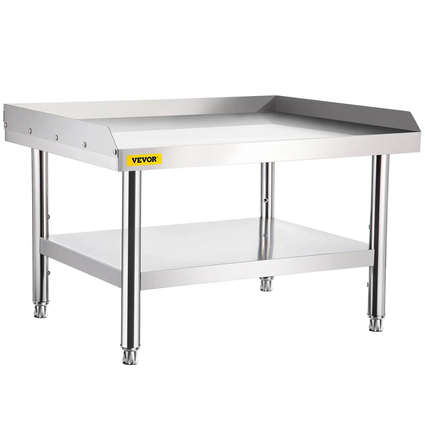 VEVOR Stainless Steel Equipment Grill Stand, 122 x 76 x 61cm Stainless Table, Grill Stand Table with Adjustable Storage Undershelf, Equipment Stand Grill Table for Hotel, Home, Restaurant Kitchen - Mekamart Australia