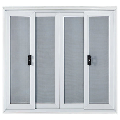 VEVOR Concession Window, 91.4 x 91.4 cm Aluminum Alloy Food Truck Service Window with 4 Horizontal Sliding Screen Windows & Awning Door & Drag Hook, Serving Window for Food Trucks Concession Trailers - Mekamart Australia