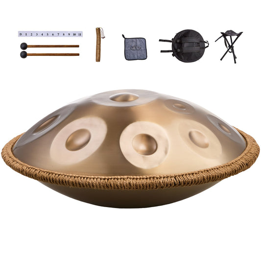 Handpan Drum 22 in 12 Notes D Minor Hand Drum Instrument with Mallet