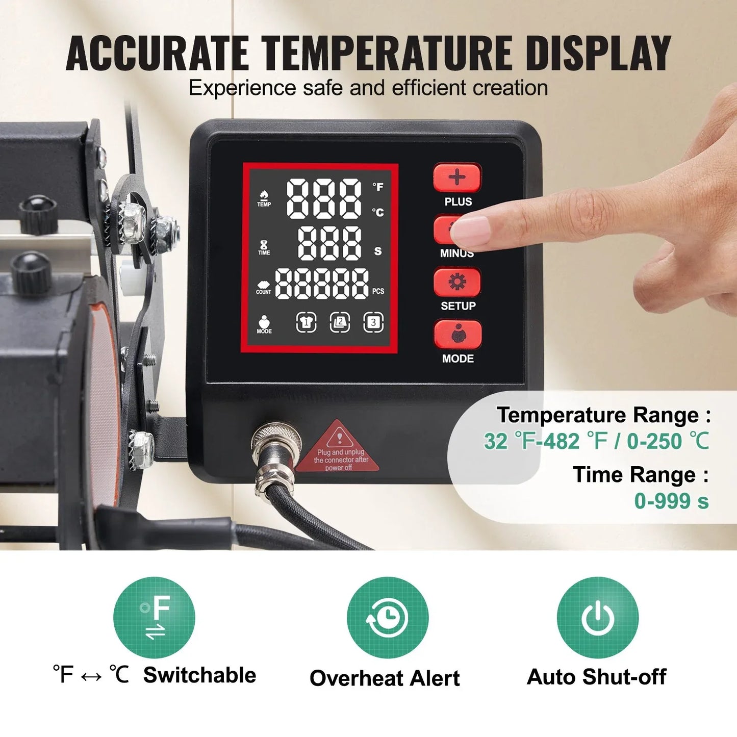 VEVOR Tumbler Heat Press Machine 11-30oz Mug Press Sublimation Tumblers Black - Mekamart Australia