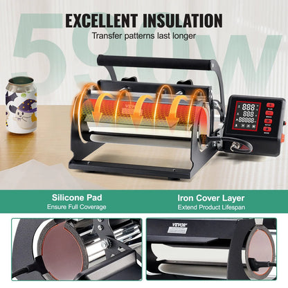 VEVOR Tumbler Heat Press Machine 11-30oz Mug Press Sublimation Tumblers Black - Mekamart Australia
