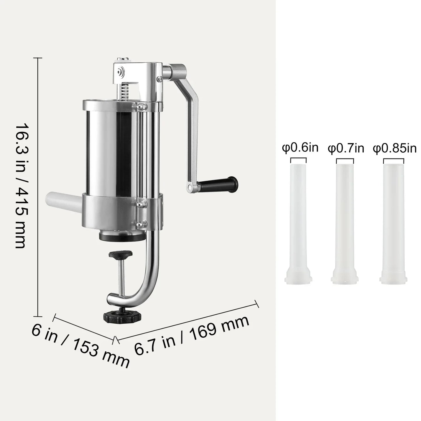 VEVOR Sausage Stuffer 2.5LBS/1.5L Capacity Homemade Sausage Maker Stainless Steel - Mekamart Australia