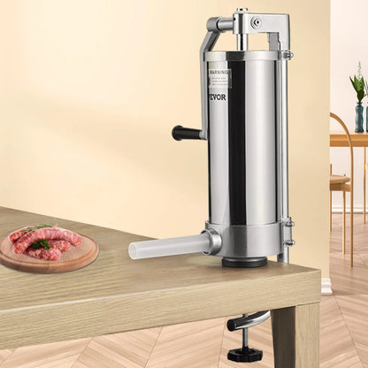 VEVOR Sausage Stuffer 5LBS/3L Capacity Homemade Sausage Maker Stainless Steel - Mekamart Australia