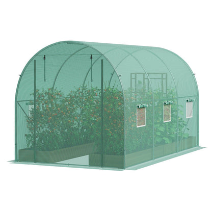 VEVOR Walk-in Tunnel Greenhouse 9.58x6.43x6.23ft Galvanized Frame PE Cover Green - Mekamart Australia