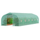 VEVOR Walk-in Tunnel Greenhouse, 29.5x9.8x6.6 ft Hoop House Greenhouse Tunnel, Peaked Roof Plant Hot House with Galvanized Steel Frame, Green PE Cover, Roll-up Zipper Door and 12 Windows for Outdoor - Mekamart Australia