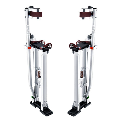 Drywall Stilts, 24''-40'' Adjustable Aluminum Tool Stilts with Protective Knee Pads, Durable and Non-Slip Work Stilts for Sheetrock Painting, Walking, Taping, Silver