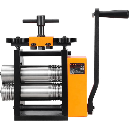 VEVOR Rolling Mill, 2.95"/75 mm Jewelry Rolling Mill Machine, 1: 2 Gear Ratio, 3-in-1 Multi-function Rolling Mill, 0.03-6.5mm Press Thickness for Metal Jewelry Making Sheet Square Wire Semicircle - Mekamart Australia
