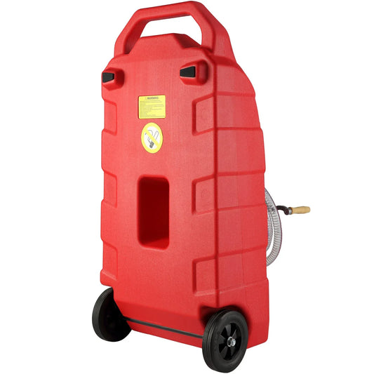 VEVOR 60.57L Fuel Caddy, 7.8 L/min, Portable Gas Storage Tank Container with Hand Pump Rubber Wheels, Fuel Transfer Storage Tank for Gasoline Diesel Machine Oil Car Mowers Tractor Boat Motorcycle - Mekamart Australia