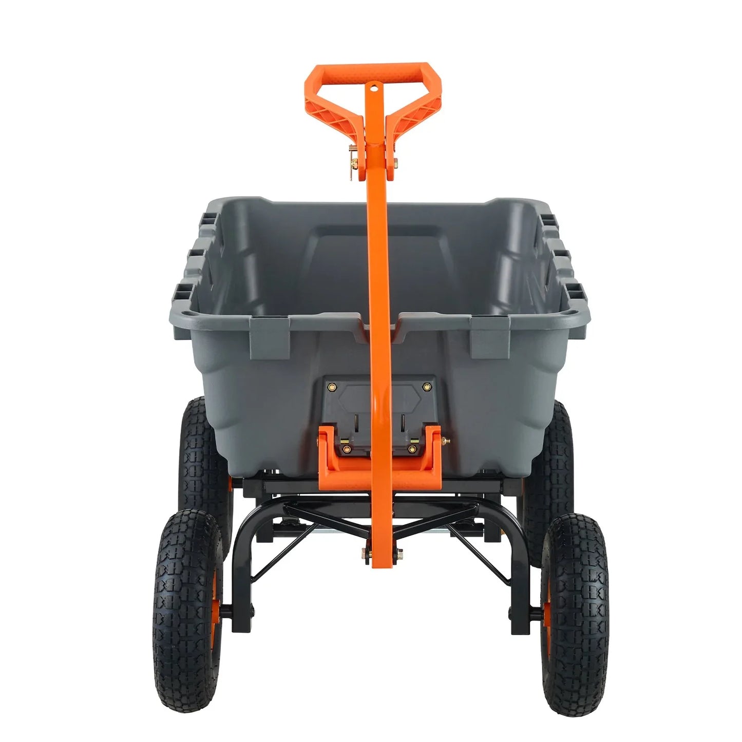 VEVOR Dump Cart, Poly Garden Dump Cart with Easy to Assemble Steel Frame, Dump Wagon with 2-in-1 Convertible Handle, Utility Wheelbarrow 1500 lbs Capacity, 13 inch Tires - Mekamart Australia