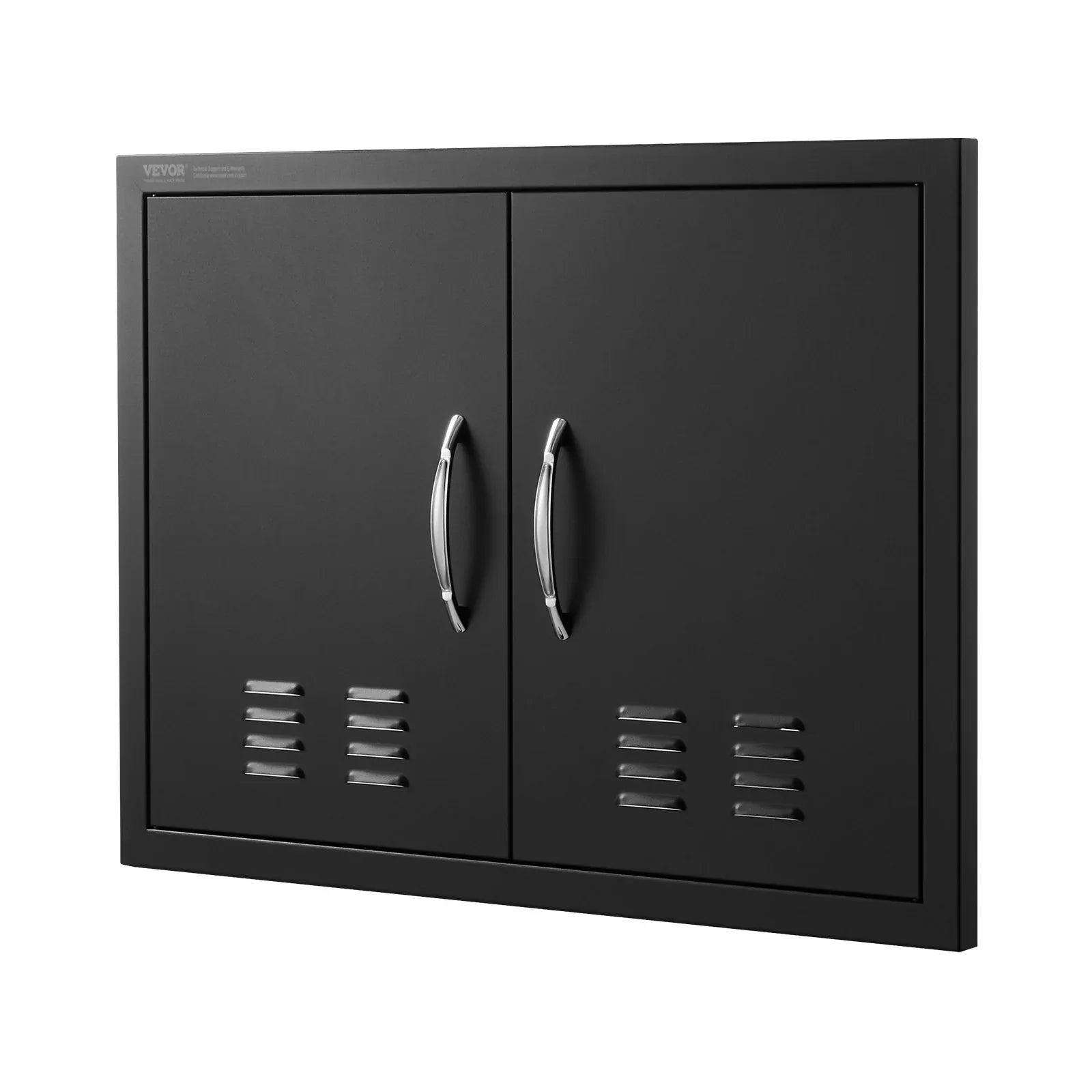 VEVOR BBQ Access Door,762 x533 mm Double Outdoor Kitchen Door, Cold Plate Flush Mount Door, Wall Vertical Door with Handles and Ventss, for BBQ Island, Grilling Station, Outside Cabinet - Mekamart Australia
