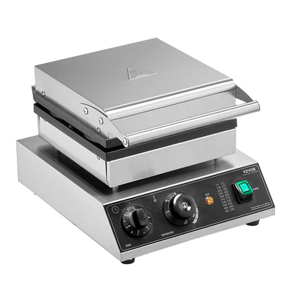 VEVOR Commercial Waffle Maker, 4PCS Round Waffle Baker Machine,1750W Non-Stick Stainless Steel Belgian Waffle Iron with Temperature and Time Control, for Restaurant Bakery Snack Bar Family - Mekamart Australia