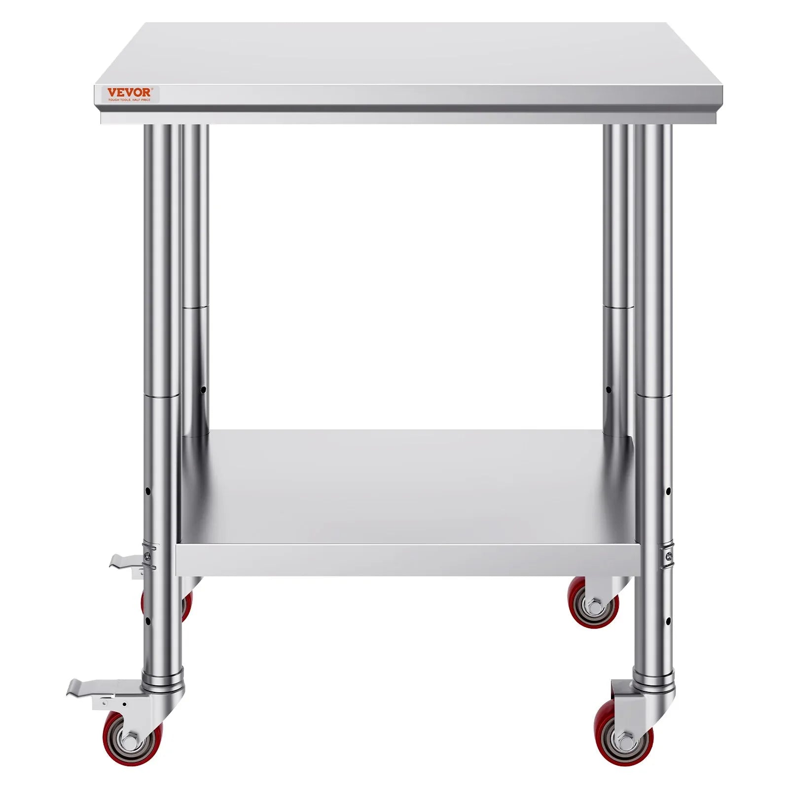 VEVOR Stainless Steel Work Table with Wheels 24 x 30 Prep Table with casters Heavy Duty Work Table for Commercial Kitchen Restaurant Business (24 x 30 x 33.8 Inch) - Mekamart Australia