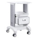 VEVOR 2 Tiers Lab Carts Mobile Medical Cart with 1 Drawer & 1 Top Tray White - Mekamart Australia