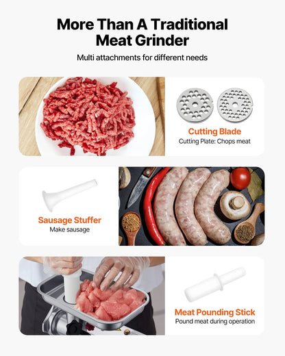 VEVOR Commercial Electric Meat Grinder 5.5 Lbs/Min Sausage Stuffer Maker Kitchen - Mekamart Australia