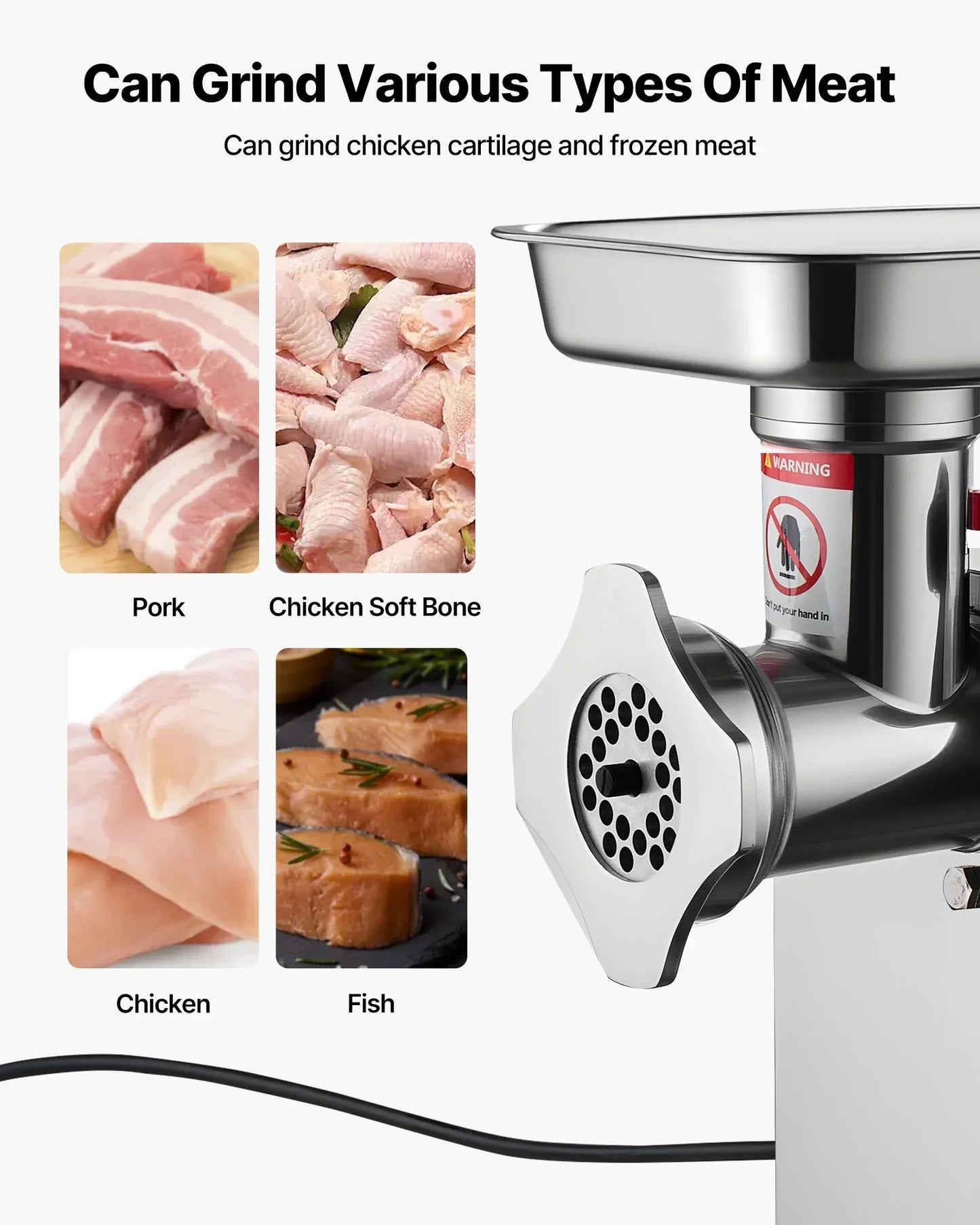 VEVOR Commercial Electric Meat Grinder 5.5 Lbs/Min Sausage Stuffer Maker Kitchen - Mekamart Australia