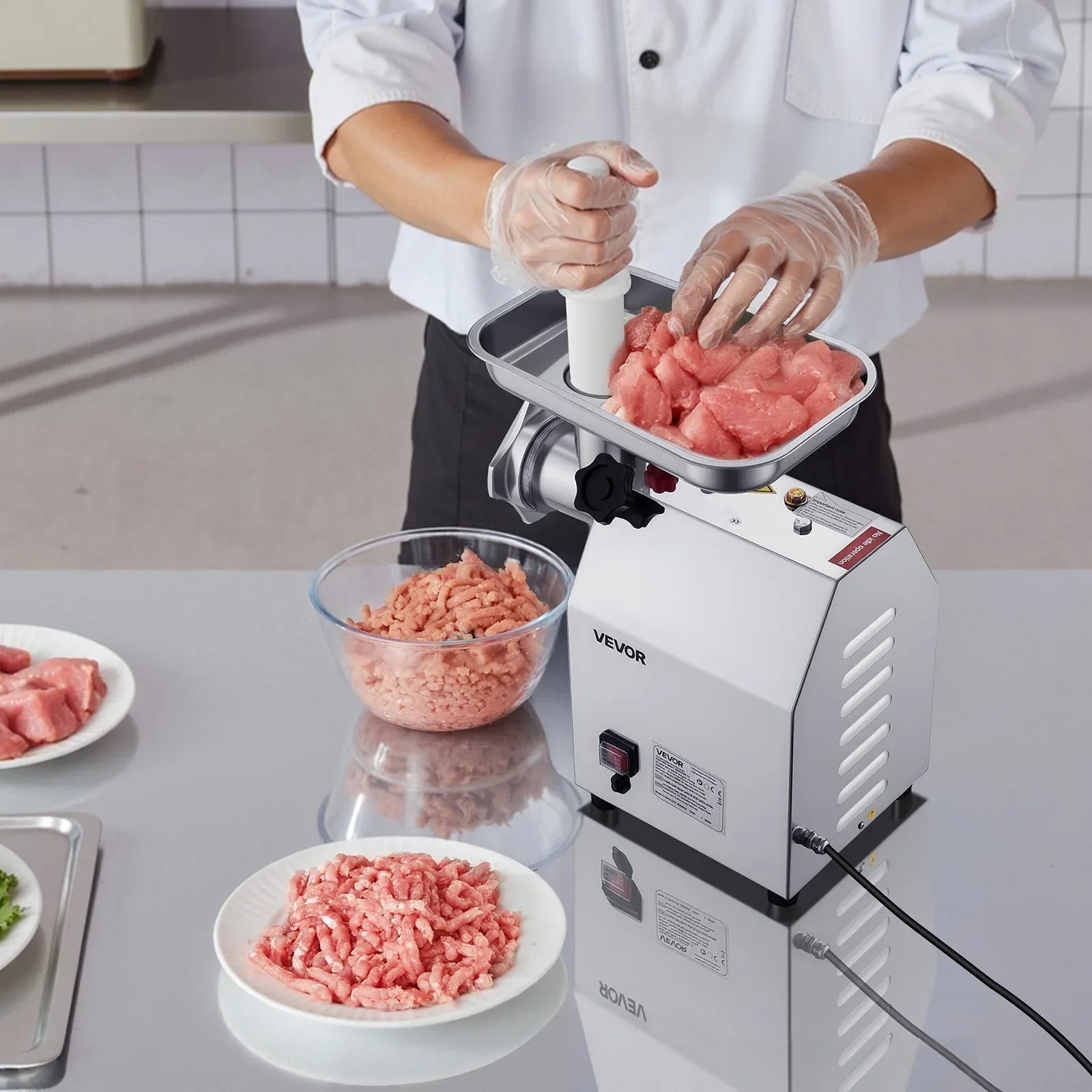 VEVOR Commercial Electric Meat Grinder 5.5 Lbs/Min Sausage Stuffer Maker Kitchen - Mekamart Australia