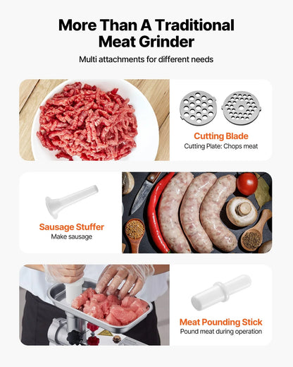 VEVOR Commercial Electric Meat Grinder 4.5 Lbs/Min Sausage Stuffer Maker Kitchen - Mekamart Australia