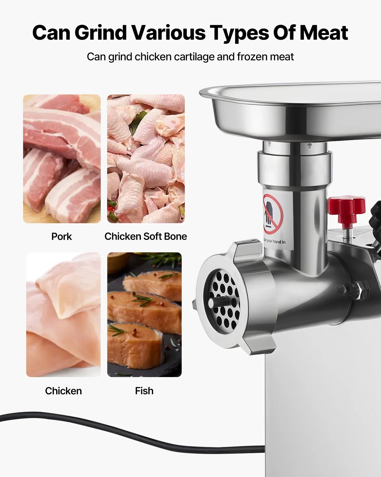 VEVOR Commercial Electric Meat Grinder 4.5 Lbs/Min Sausage Stuffer Maker Kitchen - Mekamart Australia