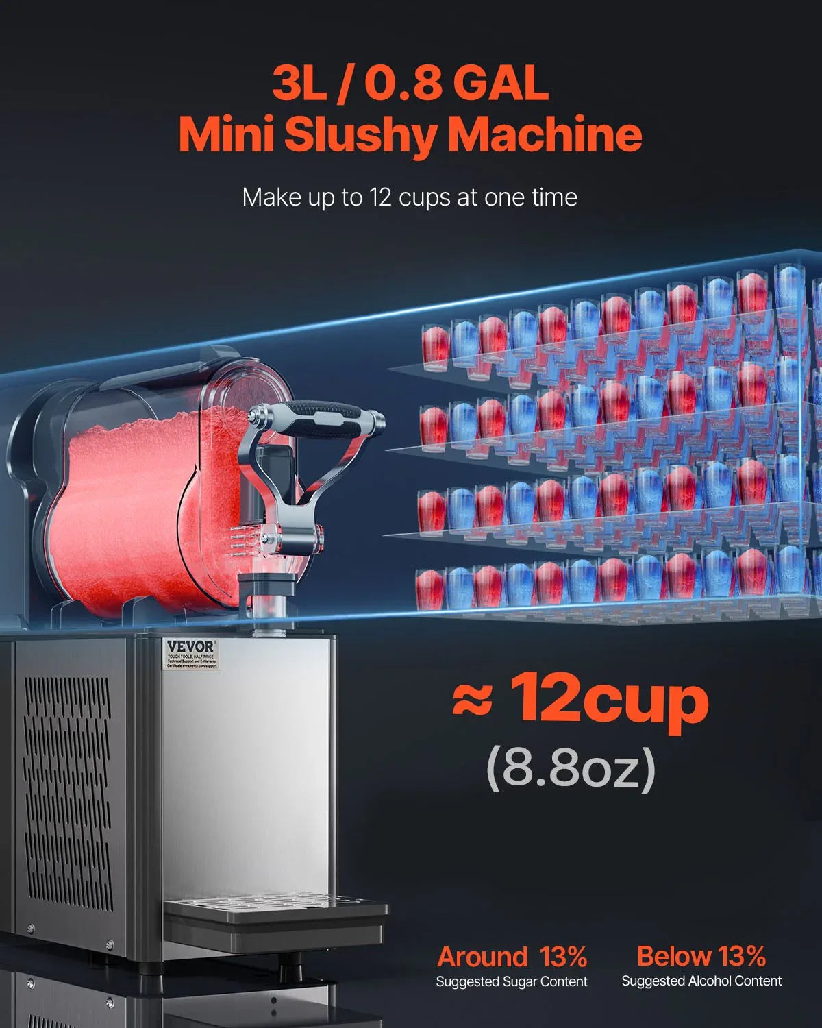 VEVOR 3L Commercial Slushy Machine Margarita Smoothie Frozen Drink Maker - Mekamart Australia