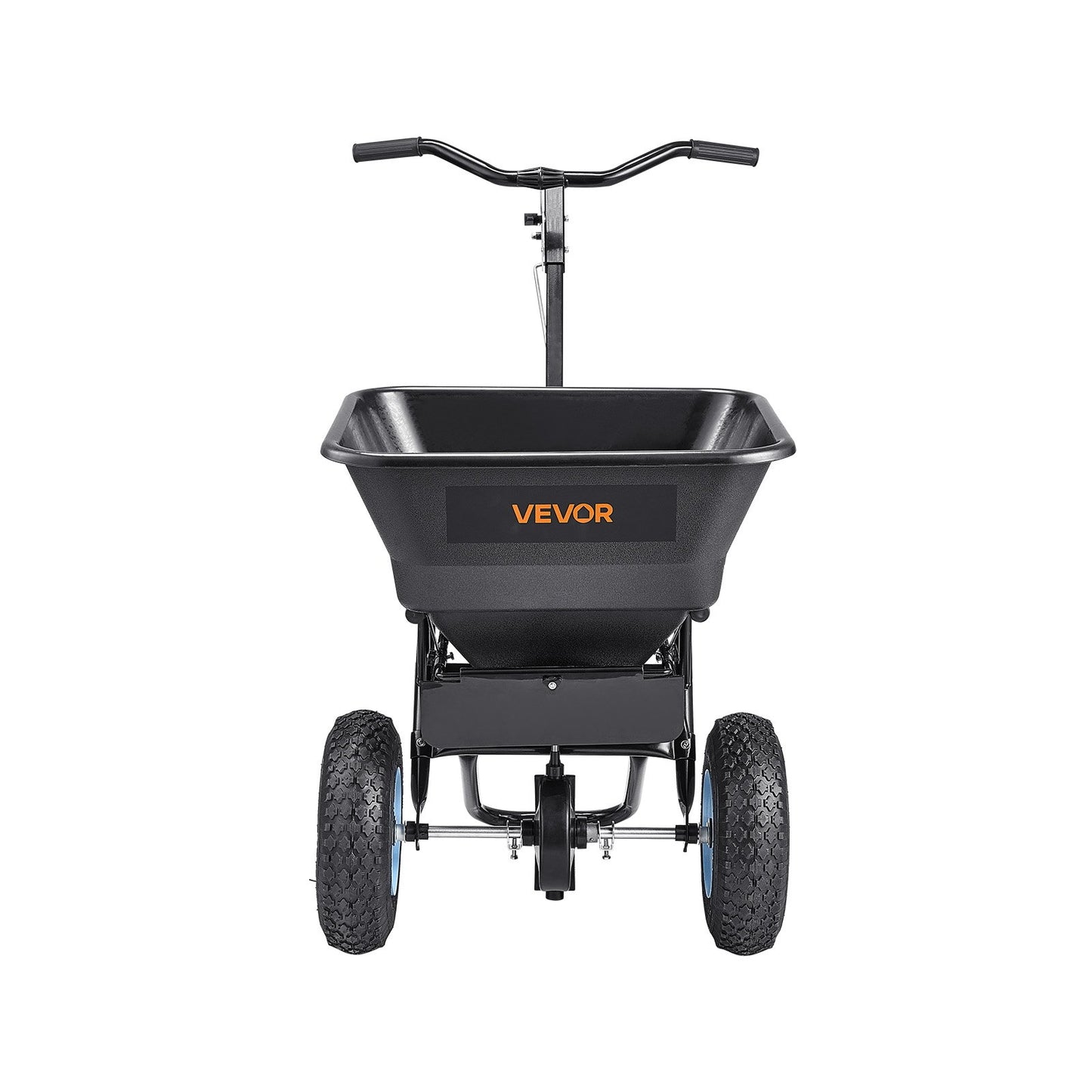 Lawn Spreader, 100LBS Capacity, Walk-Behind Push Spreader, 0-9.8ft Spreading Width, 13 in All Terrain Pneumatic Tires, Fertilizer Spreaders with Hopper Grate, for Seed Salt Ice Melt