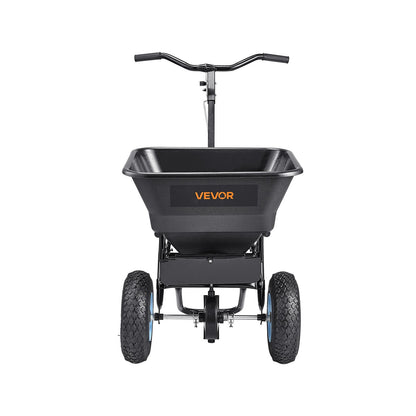 Lawn Spreader, 100LBS Capacity, Walk-Behind Push Spreader, 0-9.8ft Spreading Width, 13 in All Terrain Pneumatic Tires, Fertilizer Spreaders with Hopper Grate, for Seed Salt Ice Melt