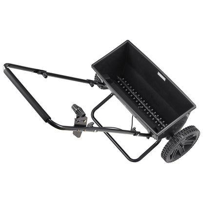 Walk-Behind Push Spreader, 22.6 kg Capacity, Drop Spreader with Hopper Grate, 18 in Spreading Width & 30 Settings, 10 in All Terrain Tires, Garden & Lawn Spreaders for Seed, Fertilizer